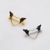 BAT WING HEART CRAFT 316L SURGICAL STEEL NIPPLE RING